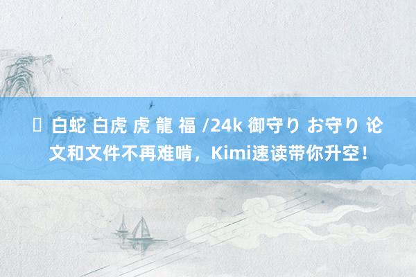 ✨白蛇 白虎 虎 龍 福 /24k 御守り お守り 论文和文件不再难啃，Kimi速读带你升空！