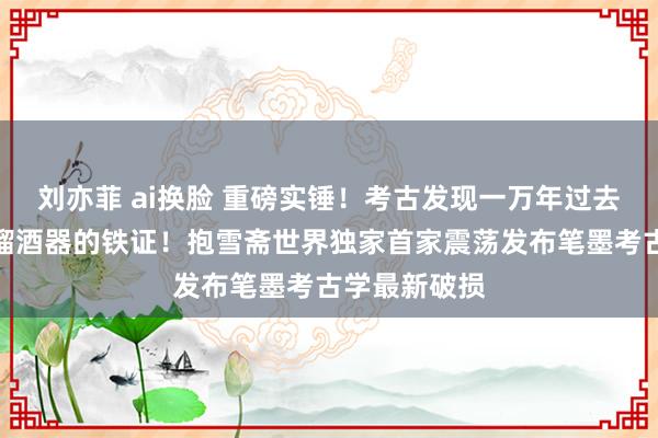 刘亦菲 ai换脸 重磅实锤！考古发现一万年过去中国就有蒸馏酒器的铁证！抱雪斋世界独家首家震荡发布笔墨考古学最新破损
